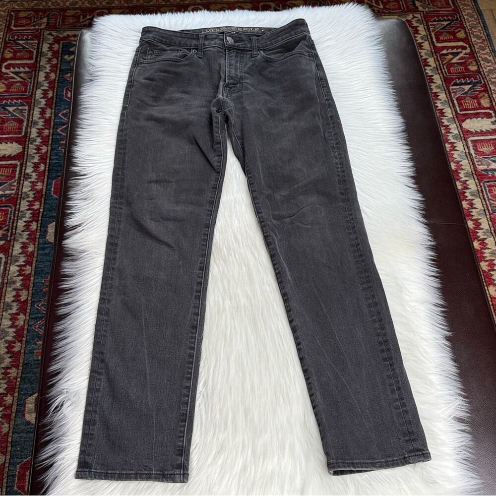American Eagle Washed Black Slim Straight Jeans